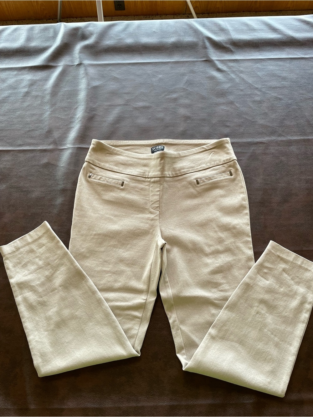 Soho Apparel Beige Skinny Pull-On Pants